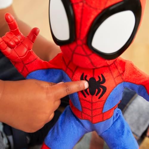 Homem-Aranha e seus Amigos Incríveis F6722 Marvel Homem-Aranha Dançando e Gatinho Brinquedo de Pelúcia Interativo Versão Espanhola
