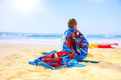 Toalha de praia oficial da Disney Store, estampa do Mickey Mouse em todas as cores, algodão macio, secagem rápida, ideal para piscina e banho infantil, 150 cm de altura x 74 cm de largura.