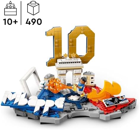 LEGO Editions Kylian Mbappé – Melhores Momentos do Futebol - Kit de Modelo 3D com Minifigura Colecionável - Decoração para Quarto Infantil - Presente para Meninos e Meninas a partir de 10 Anos e Fãs de Esportes Adultos - 43013
