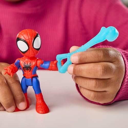 Marvel Homem-Aranha e Seus Incríveis Amigos Equipe Helicóptero do Homem-Aranha, Figura de Ação e Veículo de Brinquedo de 7,6 cm (3 polegadas) com Projétil, Brinquedos de Super-Heróis, Idade 3+
