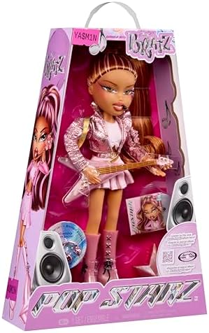 Bratz Pop Starz Yasmin - Boneca Fashion com Pingente Colecionável, Roupa e Acessórios Musicais