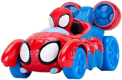 MARVEL Homem-Aranha e Seus Incríveis Amigos Amazing Metals Pacote com 4 - Quatro veículos de metal fundido de 7,6 cm com teias aquáticas e personagens integrados.