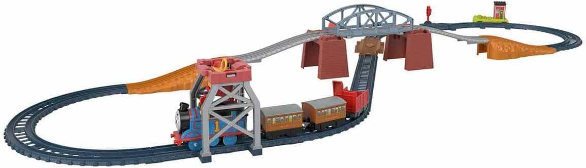 Conjunto de trem Fisher-Price Thomas & Friends 3 em 1 com Thomas motorizado para crianças em idade pré-escolar a partir de 3 anos, HGX64