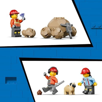 LEGO City Caminhão Basculante e Pá Carregadeira - Veículos de Construção com Funções Interativas e 3 Minifiguras - Presente de Aniversário STEM para Meninos a partir de 8 Anos - 60494