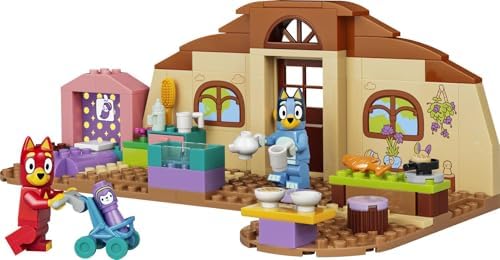 LEGO Escola Bluey com Rusty e Bluey - Brinquedo Educativo com Cozinha, Café, 2 Minifiguras e Acessórios de Comida de Brinquedo - Conjunto Montessori - Presente de Aniversário para Meninas e Meninos a partir de 4 Anos - 11221