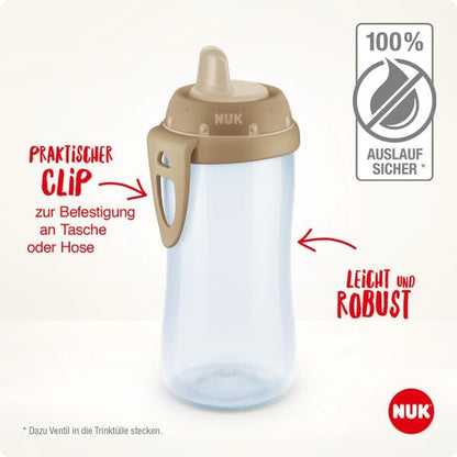 NUK First Choice+ Kiddy Cup Copo Infantil | 12 meses+ | Bico temperado à prova de vazamentos | Clipe e tampa protetora | Sem BPA | 300ml | Disney Lion King (10255659) (a embalagem pode variar)