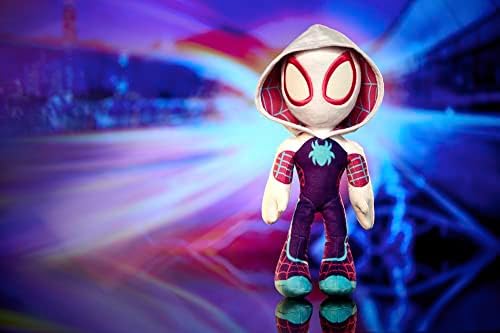 Boneco de pelúcia do Homem-Aranha Fantasma do Aranhaverso da Disney com olhos que brilham no escuro, multicolorido, tamanho único, 25 cm