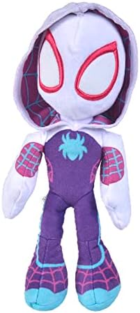 Boneco de pelúcia do Homem-Aranha Fantasma do Aranhaverso da Disney com olhos que brilham no escuro, multicolorido, tamanho único, 25 cm