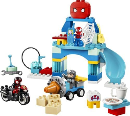 LEGO DUPLO Marvel Team Spidey Webquarters - Brinquedo Educativo para Desenvolvimento da Coordenação Motora em Crianças - Conjunto Montessori - Presente para Meninos a partir de 2 Anos e Fãs do Homem-Aranha e seus Incríveis Amigos - 10464