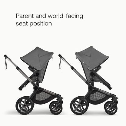 Bugaboo Carrinho de Bebê Fox 5 Renew All-Terrain, 2 em 1, com Suspensão Total, Fácil de Dobrar, Assento Extensível para Crianças, Manobrabilidade com Uma Só Mão, Chassi Grafite e Capota Cinza Lunar