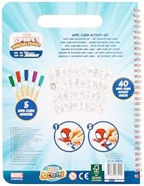 Livro de Atividades Apagável do Homem-Aranha | Livro de Colorir Apagável para Crianças a partir de 3 Anos | 40 Páginas com Temas do Homem-Aranha e Amigos | Brinquedo Educativo com 5 Canetas | Atividade para Meninos | Ideia de Presente para Pré-Escolares