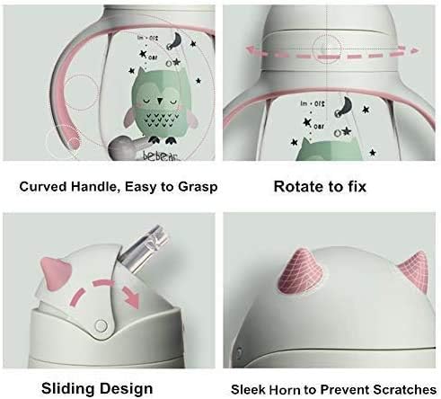 Bebamour Sippy Cup 6-36 meses Copo de palha anti-derramamento para crianças Copo de bico macio engarrafador de água à prova de derramamento para crianças, sem BPA, PPSU, 210ml, roxo