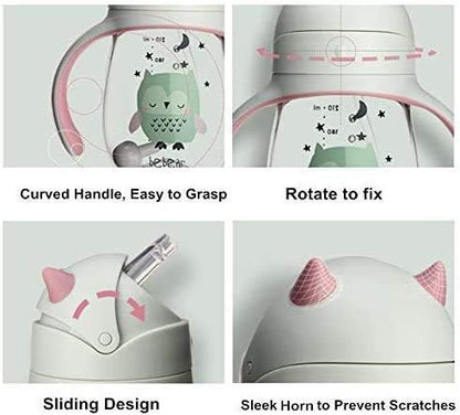 Bebamour Sippy Cup 6-36 meses Copo de palha anti-derramamento para crianças Copo de bico macio engarrafador de água à prova de derramamento para crianças, sem BPA, PPSU, 210ml, roxo