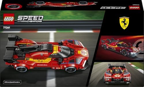 LEGO Speed Champions Ferrari 499P Carro de Corrida - Kit de Modelo STEM com Minifigura Colecionável de Piloto - Presente de Produto de Automobilismo para Meninos e Fãs a partir de 9 Anos - 77261