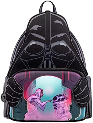 Mochila Loungefly Disney - Star Wars - Darth Vader - Exclusiva da Amazon - Couro Vegano Premium - Ótima Ideia para Presente - Produto Oficial - para Meninos, Meninas, Homens e Mulheres - Fãs de Cinema