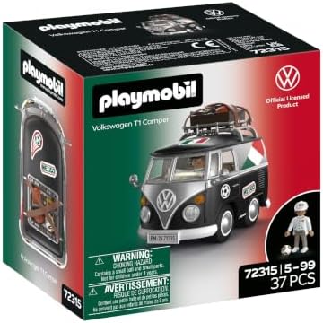 PLAYMOBIL | Volkswagen | Volkswagen T1 Camper Edição MEX | Camper retrô com equipamentos esportivos, bagageiro de teto e cartela de adesivos | Para crianças a partir de 4 anos | 72315