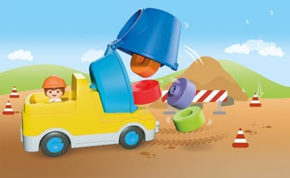 Playmobil | JUNIOR | Caminhão Betoneira | Veículo de construção colorido com tambor removível e blocos de encaixe | Para crianças a partir de 1 ano | 72083