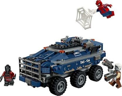 LEGO | Perseguição no Transporte da Prisão do Homem-Aranha da Marvel - Brinquedo de Super-Herói com Carro Blindado e 4 Minifiguras, incluindo Tombstone e Tarantula - Presente para Meninos a partir de 8 Anos e Fãs do Filme - 76349