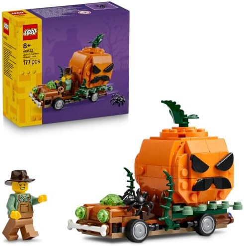 Brinquedo LEGO Caminhonete com Abóbora de Halloween – Kit de Artesanato com Abóbora e Minifigura de Fazendeiro – Decoração para Quarto Infantil – Presente para Meninos e Meninas a partir de 8 Anos – 40822
