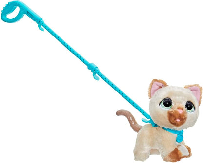 FurReal friends Walkalots Large Racker Gato de Juguete Interactivo para Caminar con Sonidos y Reacciones para niños de 4 años