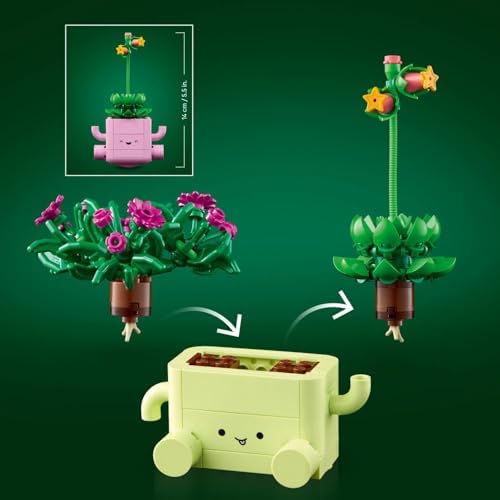 LEGO Botanicals Plantas de Balanço - Conjunto de Flores Artificiais - Inclui 2 Plantas Artificiais e 2 Vasos em Tons Pastel para Decoração de Quarto - Ideia de Presente DIY para Meninas a partir de 9 Anos e Adultos - 11506