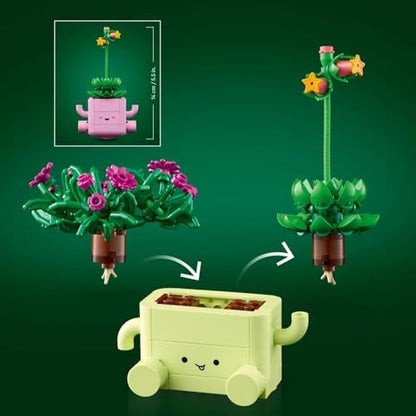 LEGO Botanicals Plantas de Balanço - Conjunto de Flores Artificiais - Inclui 2 Plantas Artificiais e 2 Vasos em Tons Pastel para Decoração de Quarto - Ideia de Presente DIY para Meninas a partir de 9 Anos e Adultos - 11506