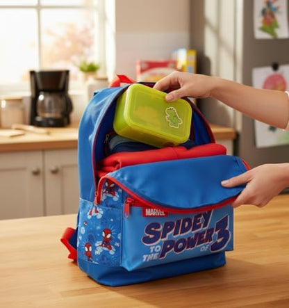 Mochila Infantil Marvel Homem-Aranha e Seus Incríveis Amigos | Mochila Escolar do Homem-Aranha Leve e Resistente em Poliéster | Perfeita para Creche, Pré-escola e Viagens | Design "Homem-Aranha ao Poder 3"