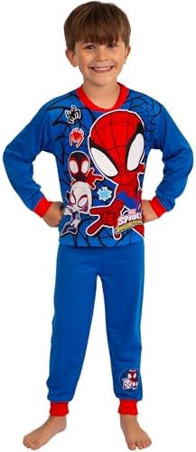 Pijama Marvel Homem-Aranha e Seus Incríveis Amigos | Conjuntos de Pijama Infantil | Pijama do Homem-Aranha | Produto Oficial do Homem-Aranha | Tamanhos de 2 a 8 anos
