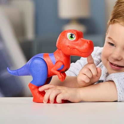 Figura de ação gigante do Homem-Aranha Rex, do Homem-Aranha e seus incríveis amigos da Marvel, com 22,8 cm (9 polegadas). Brinquedo de dinossauros super-heróis para crianças a partir de 3 anos.