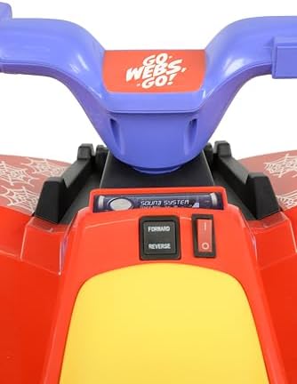 Mini Quadriciclo Infantil do Homem-Aranha - Carrinho Elétrico Infantil Oficial Licenciado - Brinquedo Elétrico 6V - Marchas para Frente e Ré, Pneus Robustos e Adesivos Incríveis dos Amigos, Brinquedo Seguro para Crianças - Brinquedos do Homem-Aranha