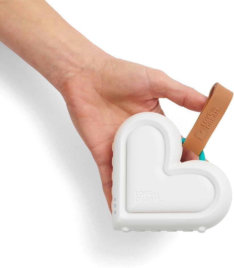 Love To Dream™ Aparelho Portátil para Dormir Bebê - Terapia Sonora Relaxante e para Dormir, 9 Sons Suaves para Bebês, Ruído Branco e Canções de Ninar com Luz Noturna, Design Compacto, Volume Ajustável e Detecção de Choro
