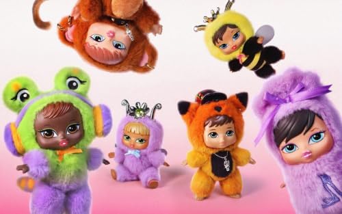 Bratz Bratziez Iconz Bestiez – Pelúcia Colecionável (6 Personagens), Rosto Rígido, Clipe com Pingente em Formato de Boca, Acessório de Mamadeira, Para Maiores de 6 Anos