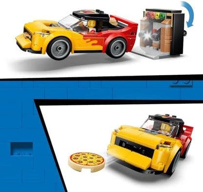 LEGO City Experiência de Entrega de Pizza com Veículos - inclui Carrinho de Brinquedo, Scooter, Drone, Máquina de Arcade e 5 Minifiguras - Ideia de Presente de Aniversário para Meninos a partir de 6 Anos - 60496