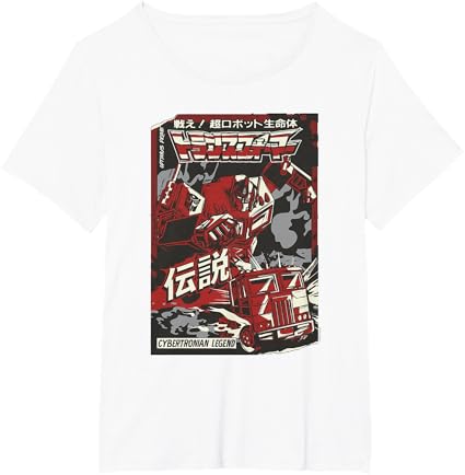 T-shirt Transformers Optimus Prime Capa de Banda Desenhada Japonesa Cybertroniana