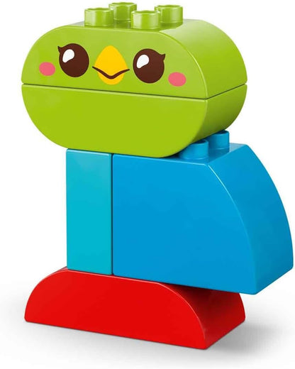 LEGO DUPLO 3 em 1 Bichinhos Criativos e Fofos - Brinquedo Educativo para Desenvolvimento da Coordenação Motora Fina em Crianças - Figuras de Animais, incluindo Cachorro, Gato, Pássaro e Peixe - Presente de Aniversário para Bebês,