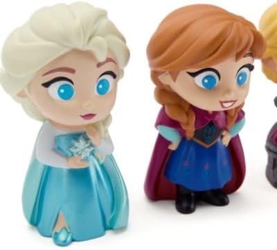 Disney Conjunto de brinquedos de banho Frozen oficial da Store, 5 peças, inclui Elsa, Anna, Olaf, Kristoff e Sven, balde com tampa escorredora, brinquedos para banho ou piscina infantil, a partir de 6 meses