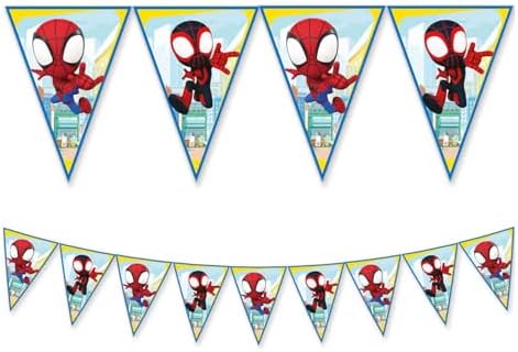 Bandeira de papel para festa do Homem-Aranha e seus amigos incríveis