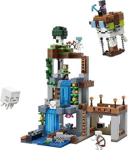 LEGO Minecraft Estação Ghast - Brinquedo com 8 figuras, incluindo 2 esqueletos e 4 Ghasts com acessórios - Decoração para quarto infantil - Presente para gamers a partir de 9 anos - 21597