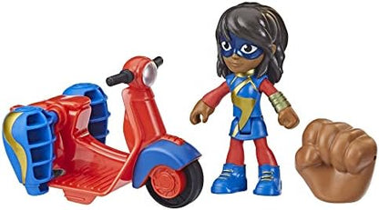 Homem-Aranha e seus Incríveis Amigos Marvel - Figura de Ação da Ms. Marvel e Moto Gigante, Brinquedo Pré-escolar para Crianças a partir de 3 Anos