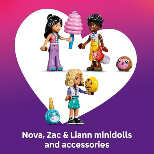 LEGO Friends Roda Gigante de Doces e Cupcakes - Brinquedo Interativo com Jogos de Parque de Diversões, 3 Mini Bonecas e Acessórios - Presente de Aniversário para Meninas a partir de 7 Anos - 42700