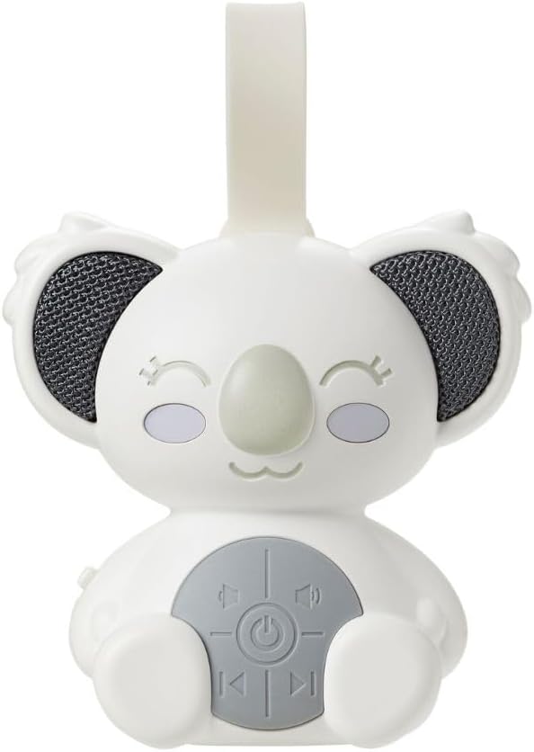 Nuby Sidney Sound Bear – Máquina de som para bebês com 20 sons relaxantes | Alça universal | Recarregável