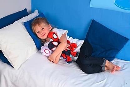 Boneco de pelúcia do Homem-Aranha Fantasma do Aranhaverso da Disney com olhos que brilham no escuro, multicolorido, tamanho único, 25 cm