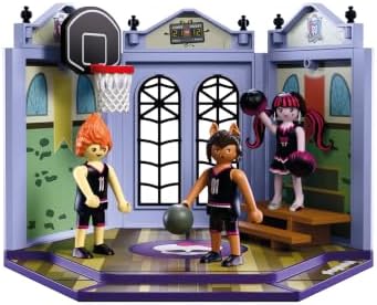 Playmobil | Monster High™ | Quadra de Casketball Monster High | Conjunto de Ginásio Esportivo com Draculaura, Clawd Wolf, Heath Burns e Ação de Basquete | Para Fãs a Partir de 5 Anos | 72144