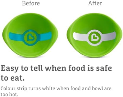 Munchkin Kit com 3 Tigelas White Hot para Crianças Pequenas | Segurança com Alerta de Calor | Tigelas para Alimentação