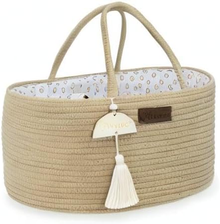 Yunioo Organizador de fraldas para itens essenciais de bebê para recém-nascidos, bolsa para troca de fraldas, cesta para presentes de chá de bebê, organizador de fraldas para trocador e trocador, cesta para guardar brinquedos