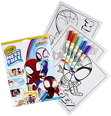 Livro de colorir sem sujeira CRAYOLA Color Wonder - Marvel Homem-Aranha e Seus Incríveis Amigos (Inclui 18 páginas para colorir do Homem-Aranha e 5 marcadores mágicos Color Wonder)