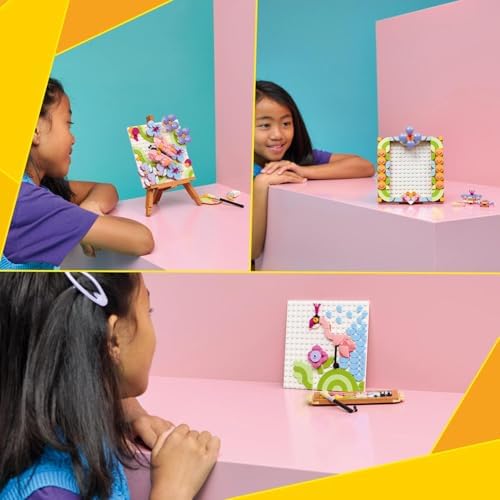 LEGO Creator 3 em 1 Brinquedo de Pintura Decorativa com Arte Floral - Kit de modelo 3D que se transforma em uma moldura ou desenho de flamingo - Decoração DIY para quarto infantil - Presente para meninas e meninos a partir de 8 anos - 31390