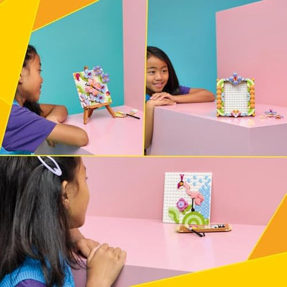 LEGO Creator 3 em 1 Brinquedo de Pintura Decorativa com Arte Floral - Kit de modelo 3D que se transforma em uma moldura ou desenho de flamingo - Decoração DIY para quarto infantil - Presente para meninas e meninos a partir de 8 anos - 31390