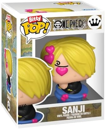 Funko Bitty Pop! One Piece - Sanji - Pacote com 4 - 1/6 de chance de encontrar a variante rara Chase e uma mini figura surpresa - Colecionável de 2,2 cm (0,9 polegadas) - Inclui suporte expositor empilhável