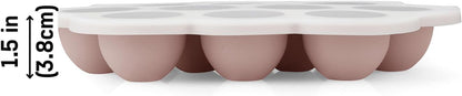 PandaEar Conjunto de 2 Bandejas de Silicone para Congelamento de Comida de Bebê com Tampas, Recipiente Perfeito para Armazenar Comida Caseira, Frutas, Purês e Leite Materno (Rosa/Roxo)